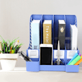 Miniatyrbillede 6 af 10: Moderne kontor display magasin fil rack 4 rum arrangør skrivebord dokument sorter