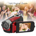 Miniatyrbilde 3 av 6: D90 1080P 16MP Digitalkamera 2,4 tommers roterbar skjerm videokamera 16X zoom HD videoopptaker med fylllys Red