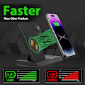 Miniatyrbillede 5 af 6: Trådløs oplader iPhone opladningsstation: 3 i 1 opladerholder til flere enheder til Apple-iPhone 15 14 Pro Max 13 12 11-iPhone Watch-Airpods 3 2 Pro.