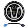 Miniatyrbillede 1 af 11: 7 tommer runde LED-forlygter Hvid Gult Lys IP67 Vandafvisende Passer til Jeep Wrangler JK 07-18