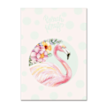Miniatyrbillede 6 af 8: Enhjørninger og flamingoer vægkunst lærredstryk plakat, enkel mode dame stil A