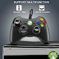 Miniatyrbillede 4 af 6: Xbox 360-controller, USB-kablet gamepad-joystick med forbedret dobbelt vibration og ergonomisk design til Microsoft Xbox 360 & Slim & PC Windows 7/8/10(B