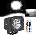 Miniatyrbilde 8 av 11: LED-lys Fjernkontroll Kvadratisk Lampe 10-30V Støtsikker Vanntett IP67