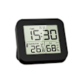 Miniatyrbild 1 av 7: Digital inomhus termometer duschtimer med dubbel alarm digital klocktimer för badrum dusch kök studie med hopfällbart stativ och upphängningshål Black