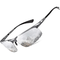 Pikkukuva 1 / 5: Miesten polarisoidut urheilu-aurinkolasit autoiluun, hiilikuitua, UV400-suojaus DC8277 Black Frame Silver Lens