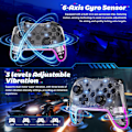 Miniatyrbild 5 av 7: Trådlös Switch Pro-kontroller för Nintendo Switch-kontroller/Lite/OLED/Windows/iOS/Android, 7-färgad justerbar RGB-belysning Switch Remote Gamepad med