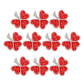 Miniatyrbilde 1 av 9: 10 stk Røde Blomster Krystall Patcher Resin Rhinestones DIY Tilbehør Stryk på Applikasjon for Klær Sko Hatter Vesker