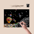 Miniatyrbild 6 av 10: 4 ark Scratch Paper DIY Hantverk A4 Vit Kartong Landskap Scratchboard Scratch Målning Papper Europeisk Stil
