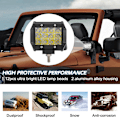 Miniatyrbillede 4 af 11: 2 stk. 4 tommer 12 LED 36W 3 Rækker Bil Arbejdslys Bar Tag Flood Beam Lampe til Off Road Trucks 10-48V