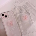Miniatyrbild 2 av 7: Kompatibel med iPhone-fodral, Sött 3D Rosa Rosett Smalt Genomskinligt Estetiskt Design Kvinnor Flickor Glittrande Skyddande Telefonfodral för iPhone iPhone Xs max