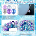 Pikkukuva 6 / 7: Jäädytetty ilmapallokaaripaketti, lumihiutale helmi sininen violetti metallinen violetti sininen hopea ja valkoiset ilmapallot talvi ihmemaa joulu vauvanäyttelyyn Purple Blue Silver Snowflake