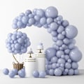 Miniatyrbillede 1 af 7: 129 stk. Retro Blå Balloner Forskellige Størrelser 18 12 10 5 Tommer Latex Dusty Blå Ballon Garland Arch til Fest Dekoration Køn Afsløring Graduering Fødselsdag Retro Blue