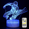 Miniatyrbild 1 av 7: Superhjälte 3D nattlampa, Spiderman leksaker för pojkar, roliga män