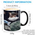 Miniatyrbillede 6 af 6: Varmefarveskiftende krus, WmanCok 11 oz magisk keramikkrus til kaffe, te, mælk, Yoda