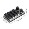 Miniatyrbilde 5 av 7: Programmerbar makro-tastatur 2 knotter blå bryter svart 12 taster mini tastatur med RGB for kontorspill musikk media