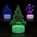 Miniatyrbillede 1 af 7: 3D Illusion Natlampe Bordlampe, 7 Farver Automatisk Gradvist Skiftende USB-drevet LED-lys med Berøringskontakt til Børnegaver Hjemmedekoration (Univers S