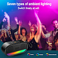 Miniatyrbild 2 av 6: Bärbar Bluetooth-högtalare med LED-lampor, 24W Högt ljud med kraftfull bas, Bärbar trådlös upp till 10 timmars speltid, Inbyggd mikrofon Bluetooth