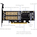 Miniatyrbilde 2 av 5: 3 i 1 M.2 og mSATA SSD-adapterkort for M.2 NVME/NGFF SSD til PCIE-adapter, mSATA til SATA-adapter med aluminiums kjøleribbe for Windows, Mac og Linux O