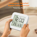 Miniatyrbild 4 av 7: Digital inomhus termometer duschtimer med dubbel alarm digital klocktimer för badrum dusch kök studie med hopfällbart stativ och upphängningshål Black