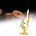 Miniatyrbillede 6 af 8: Populær Buddha hånd og lotus røgelse klip religiøs objekt guldbelagt røgelse klip