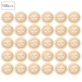 Pikkukuva 2 / 10: 100 kpl puunapit pyöreä puun väri DIY lisävaruste ompelu 2-reikäinen nappi 1,5 cm