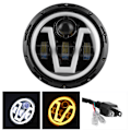 Miniatyrbillede 8 af 11: 7 tommer runde LED-forlygter Hvid Gult Lys IP67 Vandafvisende Passer til Jeep Wrangler JK 07-18