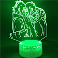 Miniatyrbilde 2 av 7: Naruto Kakashi Uchiha Sasuke 3D Illusions nattlampe Smart Touch, RGB-effekt USB-kabeldrevet Kreativ 3D Japansk Anime Lampe