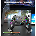 Miniatyrbillede 7 af 7: Trådløs PC-spilcontroller til Windows (7/8/10/11), kompatibel med Nintendo Switch og Steam Deck, 9-farvet LED-lys Gamepad med Turbo-funktion, Adju