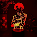 Miniatyrbild 1 av 7: Attack on Titan 3D Anime Lamp Natt Levi Ackerman Illusion N