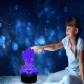 Miniatyrbillede 7 af 8: Groot 3D Natlys, Børne 7 Farve Berørings Dekor Bordlampe, Optisk Illusion 7 Farver Skiftende Jul Fødselsdag