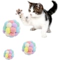 Miniatyrbild 1 av 5: Kattboll leksak, handgjorda färgglada ullgarnsbollar för katter D