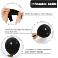 Miniatyrbillede 3 af 7: 129 stk. sorte balloner Latex balloner Forskellige størrelser 18 12 10 5 tommer Festballon sæt til fødselsdagsfest Graduering Baby shower Bryllupsballon Deko Black