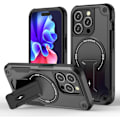 Miniatyrbilde 1 av 7: Magnetisk iPhone-etui med stativ, kompatibel med MagSafe, robust innebygd støtte, militærgradert fallbeskyttelse støtsikker for iPhone Black iPhone 14 Pro Max