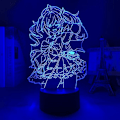 Miniatyrbilde 1 av 6: Genshin Impact Barbara lampe Kule 3D illusjons nattlampe Hjemmerom dekor Akryl LED lys Julegave lamper