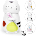 Miniatyrbild 1 av 7: Kattmugg med Lock Rolig Kaffemugg Kopp 400 ml Kattgåva Keramisk Temugg med Sked Te Kaffekopp Julmugg Födelsedagspresent # B Cat cup with lid and spoon