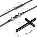 Pikkukuva 2 / 7: Ristiriipus miehille Ristiriipus VOIMAA Raamatun jae Ruostumattomasta teräksestä valmistettu kaulakoru Black Cross1