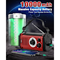 Miniatyrbillede 2 af 7: Nødradio, Solradio, 37000mWh håndsvingradio, NOAA AM FM vejrradio, 5 opladningsmetoder, polymerbatteri, lommelygte & læselampe, SOS-alarm Red
