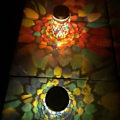 Miniatyrbillede 4 af 5: Mosaik solcellelamper udendørs hængende lanterner vandtætte mosaik solcellelamper udendørs sol natlys bordlamper dekoration Red