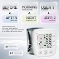 Miniatyrbild 6 av 7: Handledsblodtrycksmätare Digital BP-mätare Uppladdningsbar BP-maskin med 2x99 avläsningar Minne Stor LCD-skärm Röstutsändning Bärbar väska White