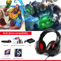 Miniatyrbillede 6 af 7: 3,5 mm Port Trådløst Gaming Headset med Mic Volumenkontrol, Stereo Bas Støjisolering til PS4 Ny Xbox One PSP PC Laptop Tablet Mobiltelefoner, Sort & Rød