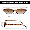 Pikkukuva 4 / 6: Retro soikeat aurinkolasit naisille, tyylikkäät kissansilmälasit 90-luvulta, kevyet kapeat sävyt, trendikkäät UV-suoja aurinkolasit Tortoise Frame - Gradient Brown Lens
