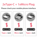 Miniatyrbild 3 av 5: Multi USB C Splitter Kabel, USB A till Dubbel Typ-C + Micro USB