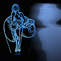 Miniatyrbilde 3 av 4: Marilyn Monroe Lampe 3D Illusions nattlys, fjernkontroll bordlampe, USB-lader belysning hjemmedekorasjon for barn, bursdagsgave LED-farger O