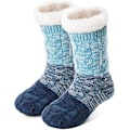 Miniatyrbillede 1 af 6: Dames Slippersokker Antislip Fuzzy Fluffy Tyk Varme Hytte Cozy Comfy Blød Fleece Hjem Greb Sokker Blue