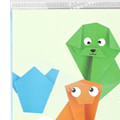 Miniatyrbillede 7 af 10: 100 ark Origami-papir Multipurpose DIY Sjov Tegneserie Dyr Farverigt Håndværk Papir til Børnehave Hjem
