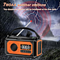 Pikkukuva 4 / 7: 12000mAh Käsikäyttöinen Hätäradio, AM/FM/NOAA, Monitoiminen Aurinkoenergialla Toimiva Radio, 2 Aurinkopaneelia, USB-Lataus, Taskulamppu & LED-Lukuvalo, SOS-Hälytin Red