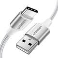 Pikkukuva 2 / 5: Punottu USB Type-C -lataus- ja datakaapeli, valkoinen, 1 metri