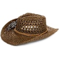 Miniatyrbild 2 av 5: Halmhatt Kvinnor Män Cowboyhatt Strand Floppy Solhatt Brätte Sum B