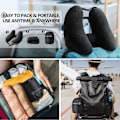 Miniatyrbild 5 av 6: Nackkudde för resor Uppblåsbar flygplansdyna Stöder bekvämt huvud, nacke och haka, Uppblåsbar resedyna med mjuk velouröverdrag och Porta Premium Black Standard
