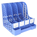 Miniatyrbillede 2 af 10: Moderne kontor display magasin fil rack 4 rum arrangør skrivebord dokument sorter